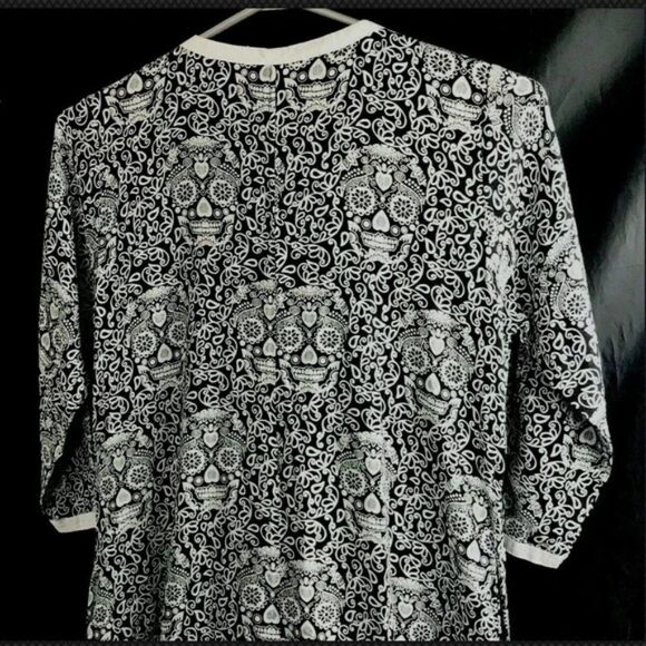 Handmade Dress Cotton Sugar Skull Long Small Y - Picture 5 of 9